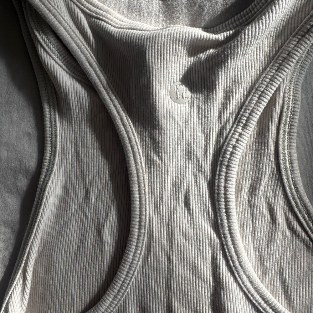 lululemon athletica Ribbed Racerback Cropped Tank - Light Gray